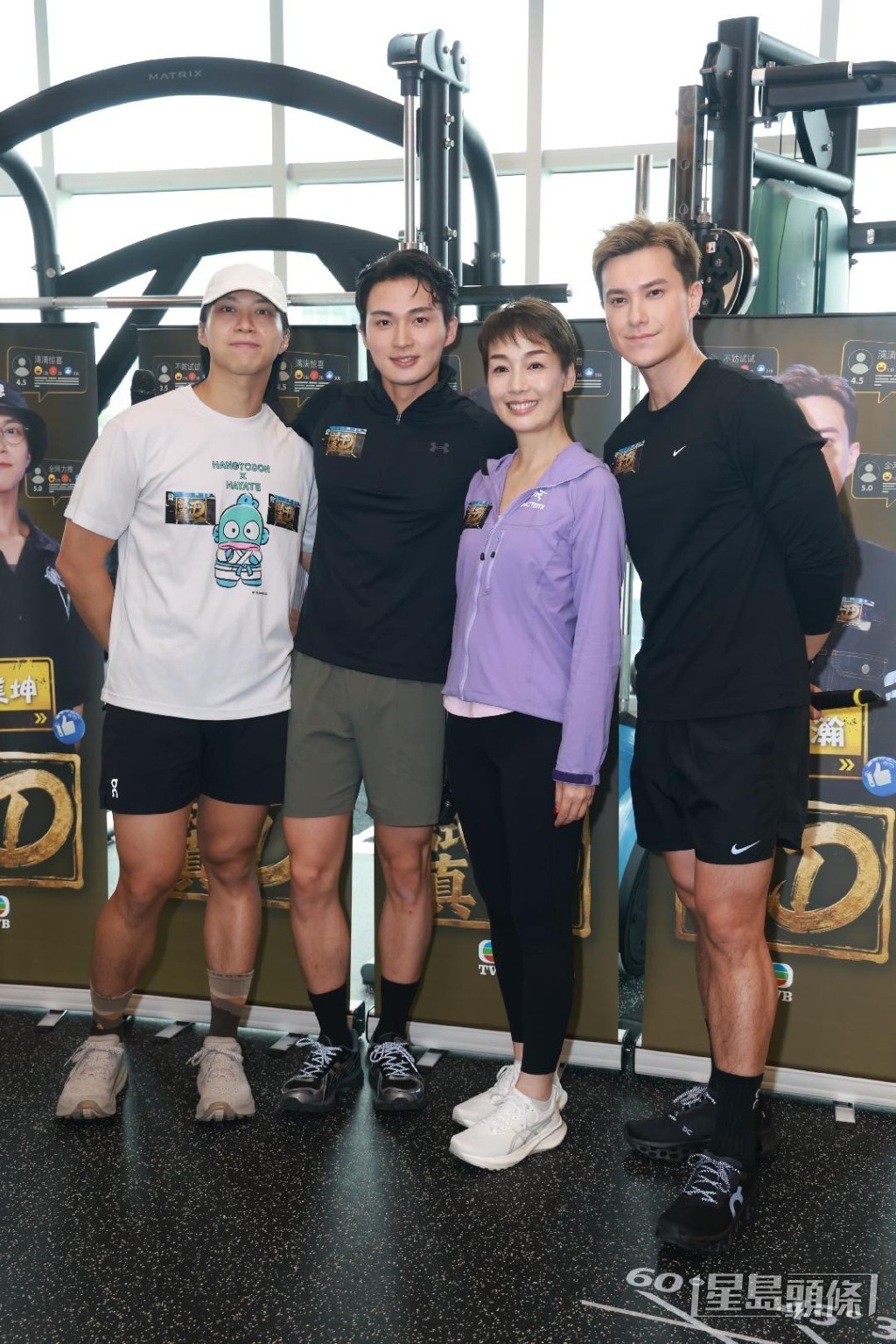 江美儀率周嘉洛、朱敏瀚、吳業坤出席節目《試真D》宣傳活動。