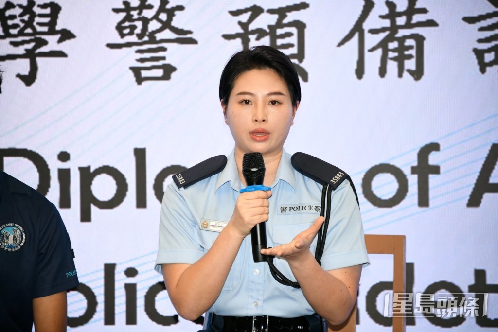 首屆課程畢業生、現職分區巡邏小隊警員蕭霖子(阿子)立志要成為「溫暖他人」的警察。