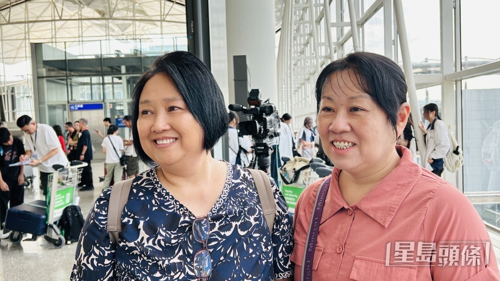 陶女士(圖左)與家人出發往九州,坦言不擔心地震。 陶女士(圖左)與家人出發往九州,坦言不擔心地震。