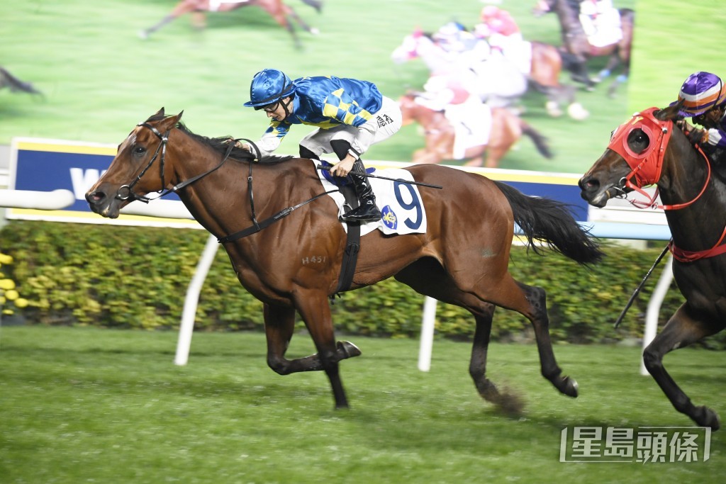 「開心勇駒」上仗由班德禮策騎順利贏馬。