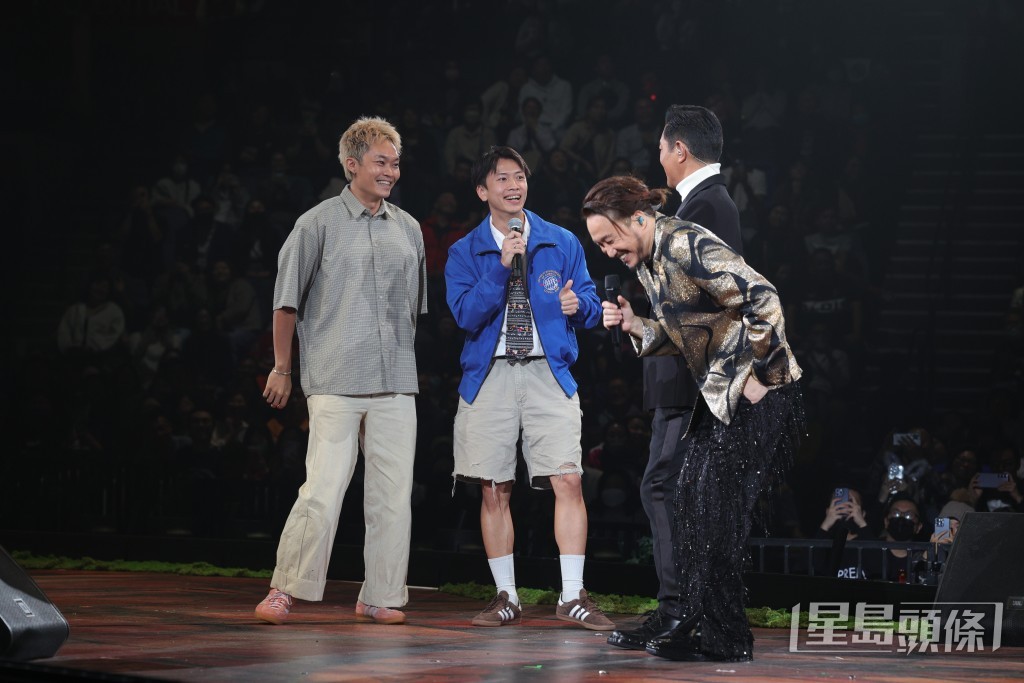 古天樂反客為主,請來捧場的梁詠琪、193、肥仔、胡子彤、陳明熹及林家熙(Locker)上台。 古天樂反客為主,請來捧場的梁詠琪、193、肥仔、胡子彤、陳明熹及林家熙(Locker)上台。