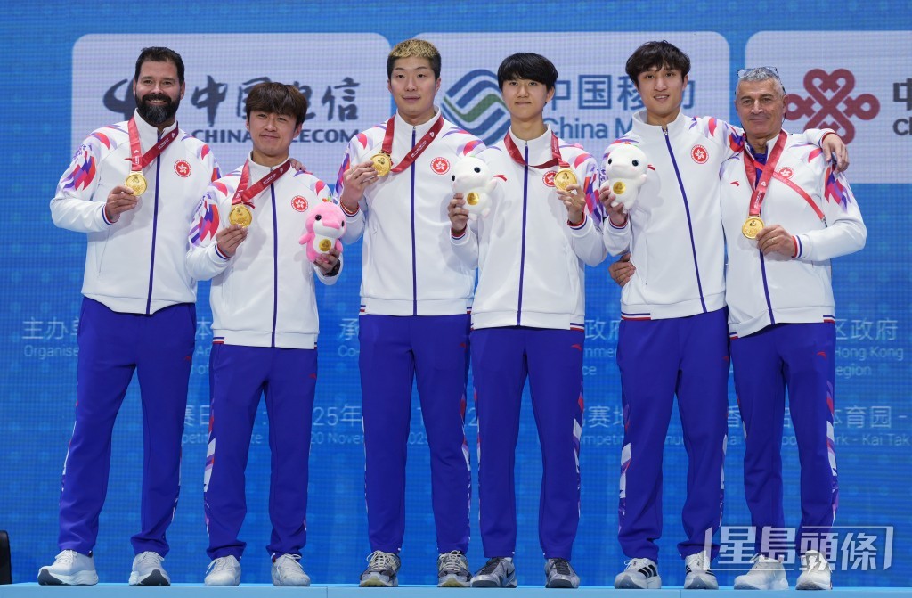 男子花劍團於十五運會奪得男子花劍團體金牌。吳艷玲攝