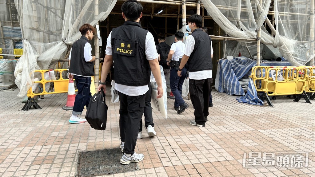 探員到場調查。蔡楚輝攝 探員到場調查。蔡楚輝攝