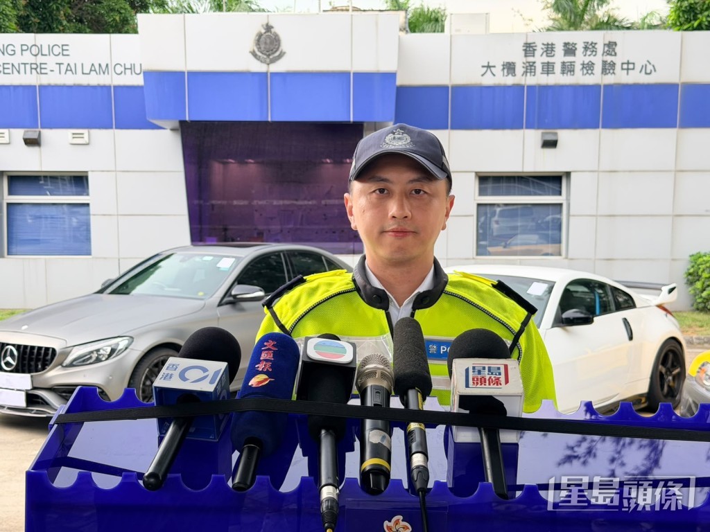 新界南總區交通部執行及管制組督察李勝輝講述案情。梁國峰攝 新界南總區交通部執行及管制組督察李勝輝講述案情。梁國峰攝