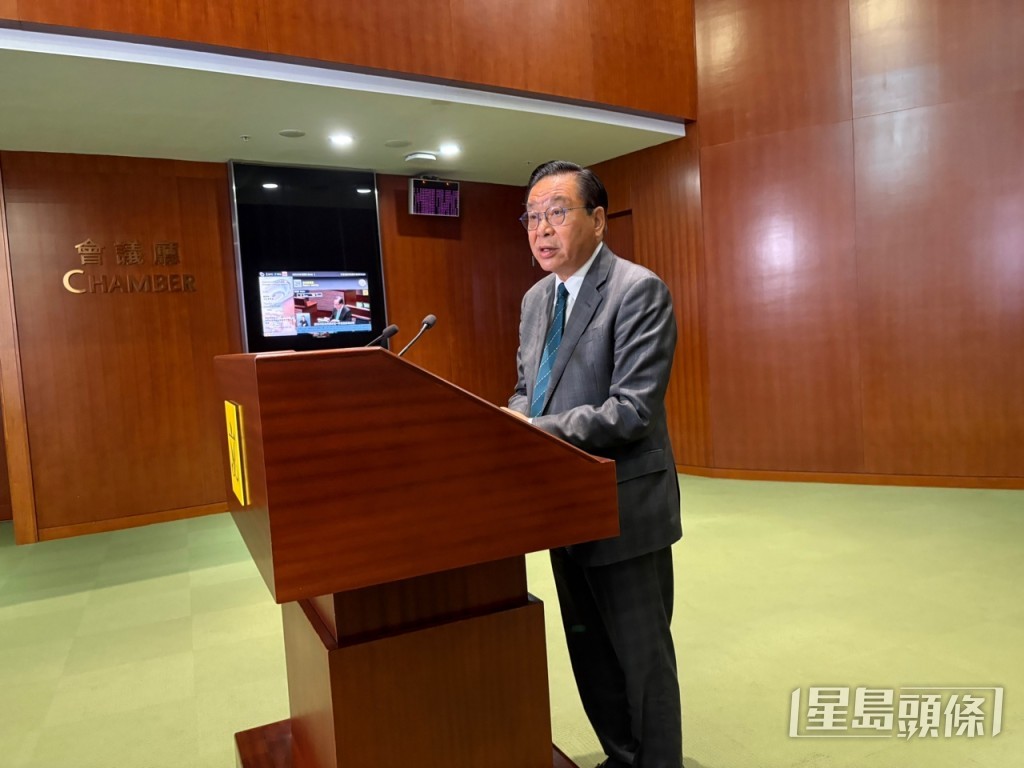 行會成員、經民聯立法會議員林健鋒。黃子龍攝 行會成員、經民聯立法會議員林健鋒。黃子龍攝