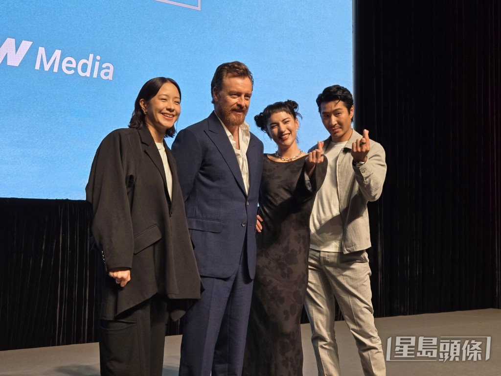 林嘉欣(左起)、Toby Stephens、Jessica Mei Li、Chris Pang出席《The Season》獨家預覽活動。
