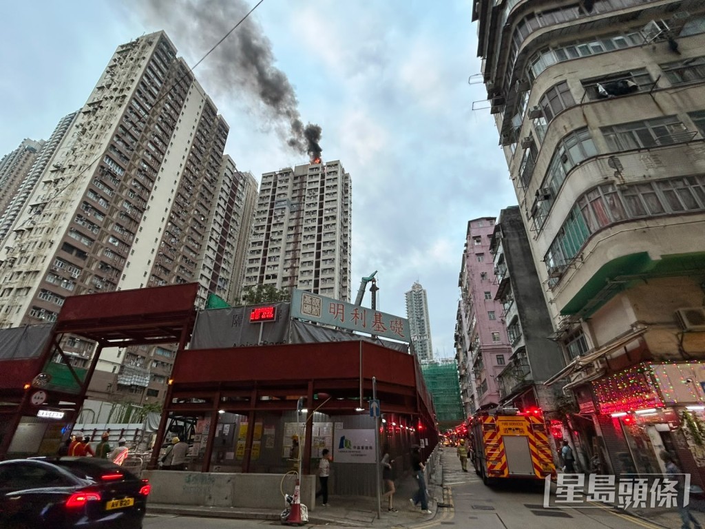 現場為旺角奶路臣街近廣東道一樓宇。曾志恆攝 現場為旺角奶路臣街近廣東道一樓宇。曾志恆攝