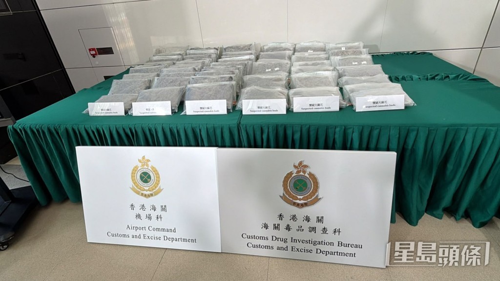 行動中檢獲約240公斤大麻花。劉漢權攝 行動中檢獲約240公斤大麻花。劉漢權攝