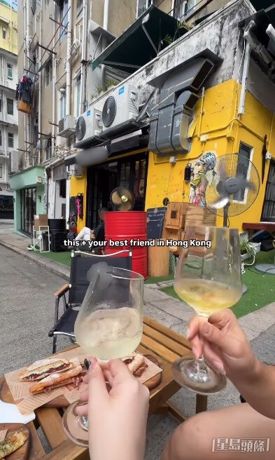 有涉事店舖被指提供桌椅及戶外風扇給顧客。 Instagram截圖 有涉事店舖被指提供桌椅及戶外風扇給顧客。 Instagram截圖