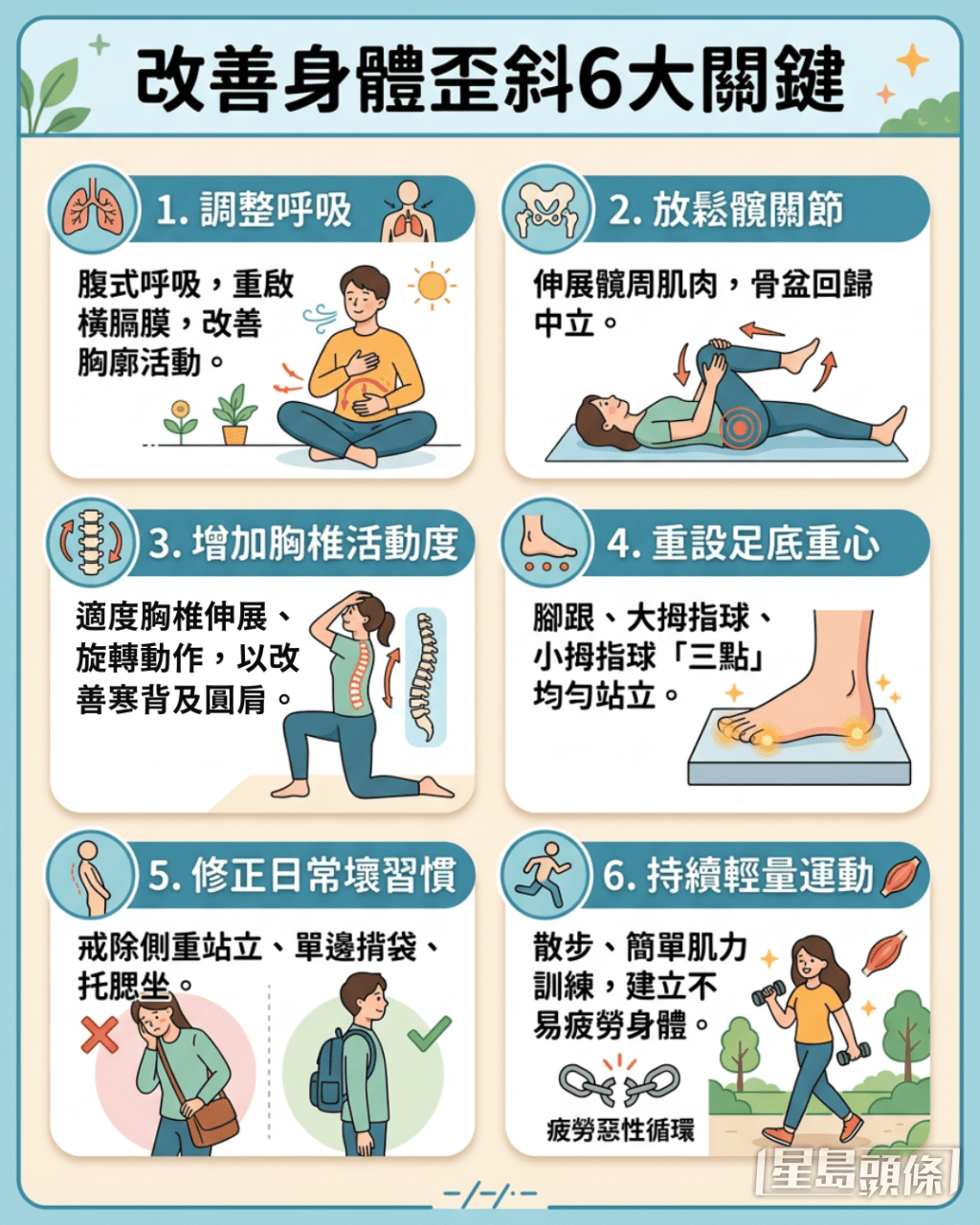 改善身体歪斜6大关键 改善身体歪斜6大关键