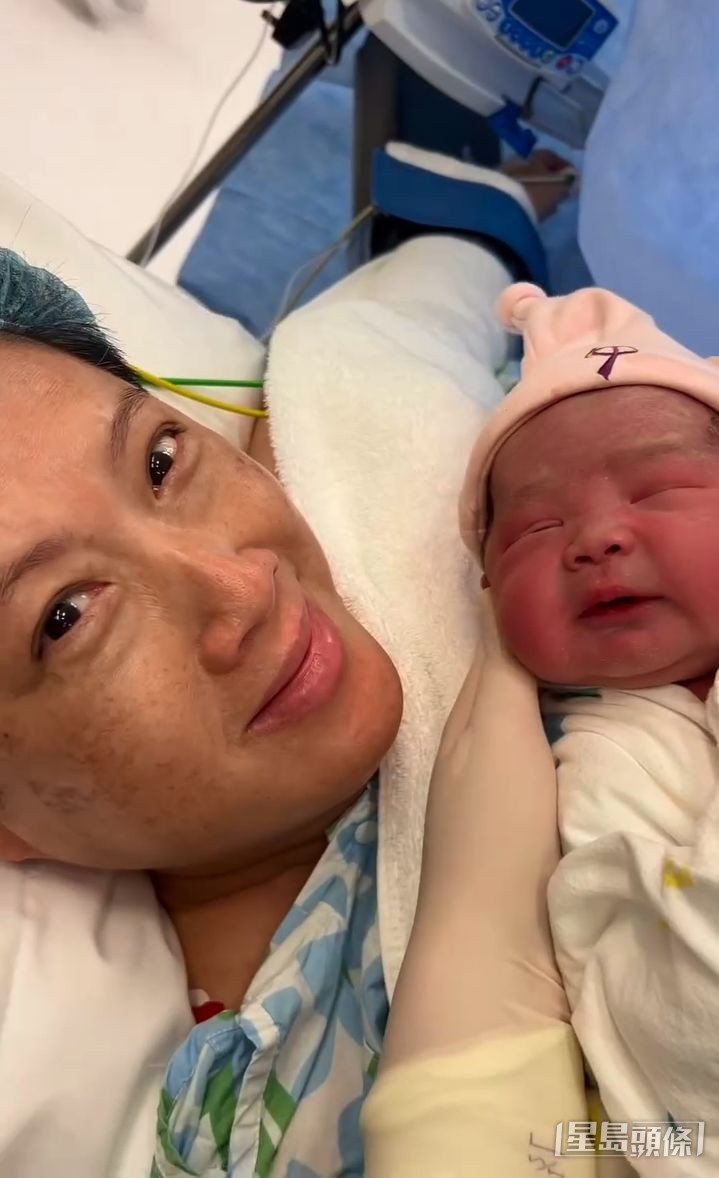 陳麗麗順利誕下女兒「小貴妃」。 陳麗麗順利誕下女兒「小貴妃」。