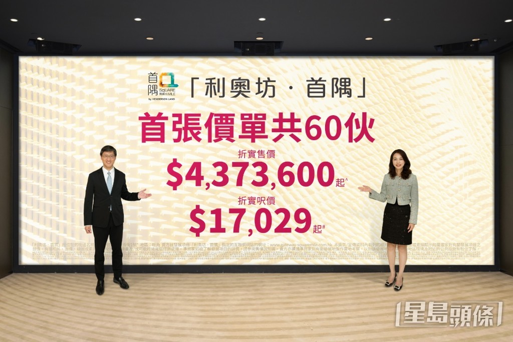 恒基發展的旺角利奧坊．首隅昨突擊開價，並以低開姿態推出首批60伙單位，折實平均呎價約18,888元，入場售價約437.36萬起。