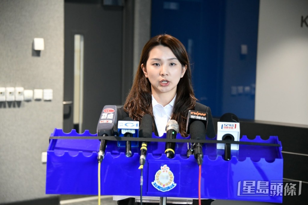 東九龍總區重案組偵緝督察梁曼宜講述案情。楊偉亨攝 東九龍總區重案組偵緝督察梁曼宜講述案情。楊偉亨攝