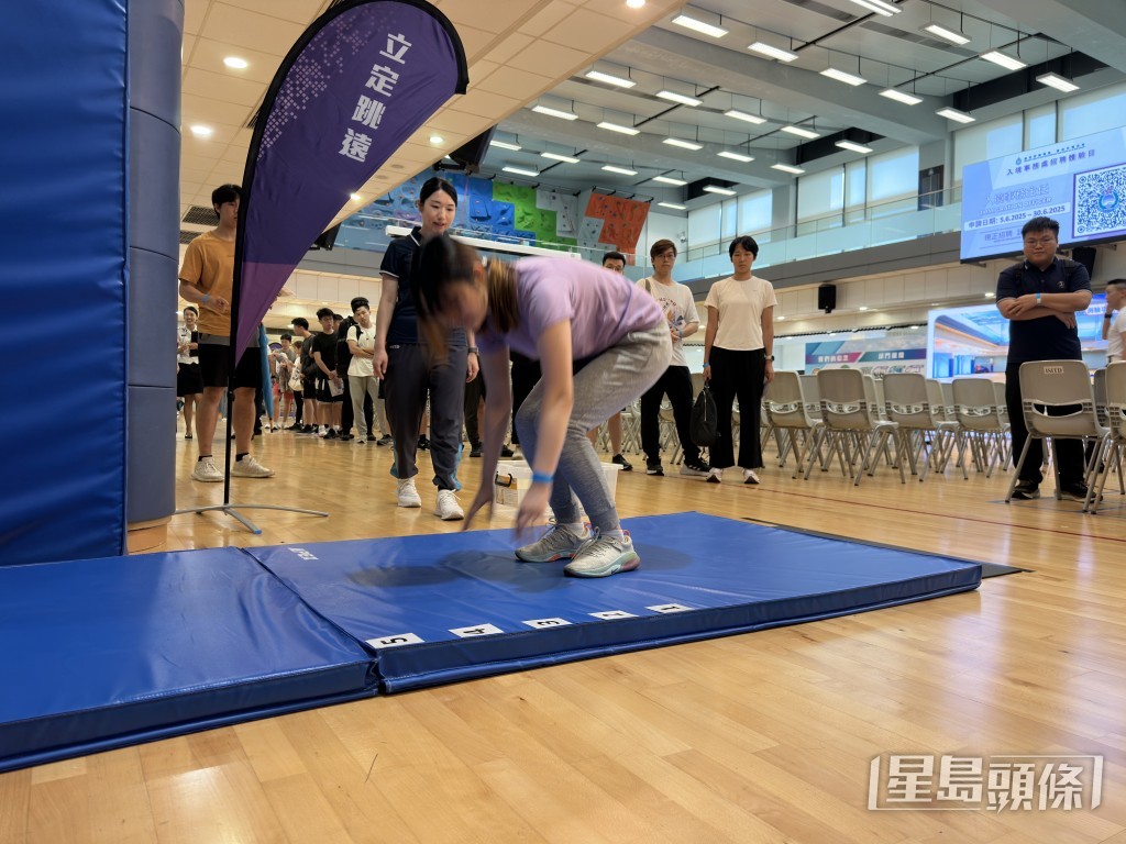 場內可體驗體能測試。梁國峰攝 場內可體驗體能測試。梁國峰攝