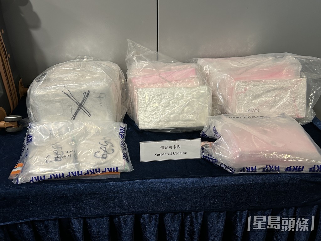 警方檢獲共20塊可卡因磚。