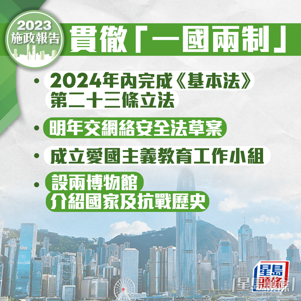 2024年內完成23條立法。