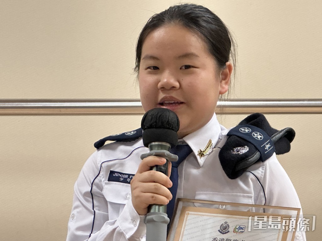 14歲徐驊美認為少訊活動讓她提升溝通技巧和領導才能，期望未來繼續傳承少訊精神 。梁國峰攝