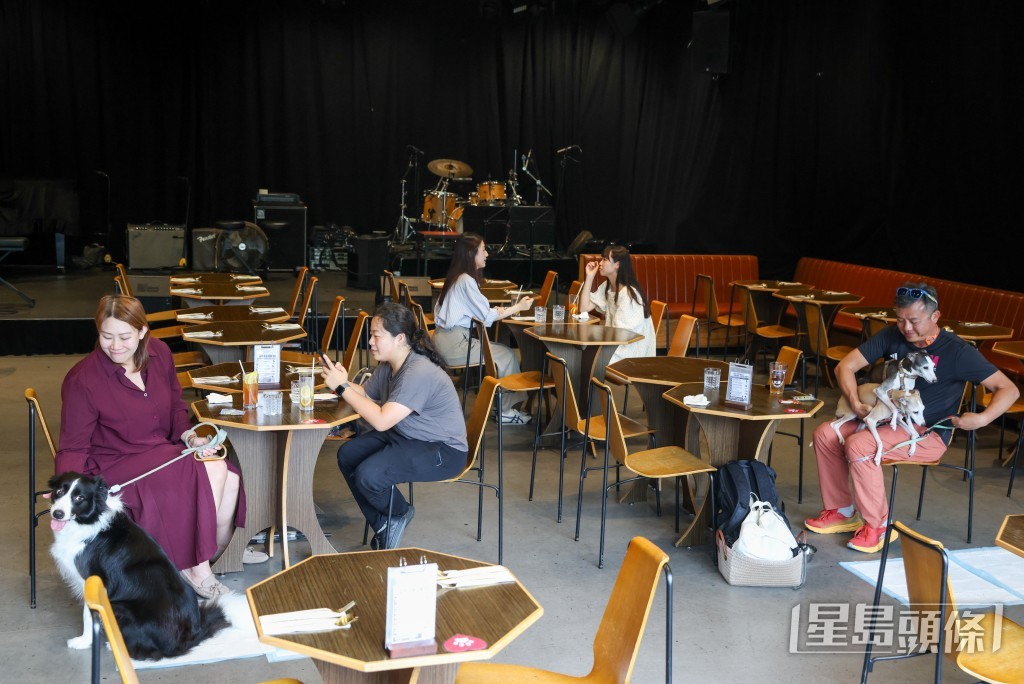 謝展寰形容視察的餐廳「做足準備」,指狗主顧客都積極配合,場面氣氛融洽。 謝展寰形容視察的餐廳「做足準備」,指狗主顧客都積極配合,場面氣氛融洽。