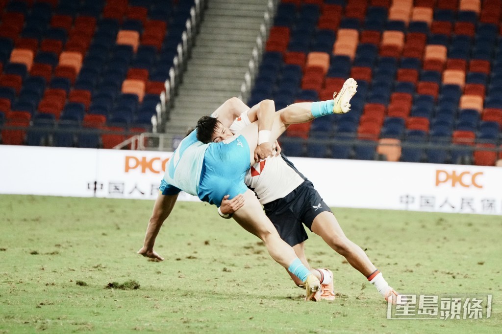 全運會七人欖球賽項目今日起在啟德體育園主場館展開一連3天的比賽。汪旭峰攝 全運會七人欖球賽項目今日起在啟德體育園主場館展開一連3天的比賽。汪旭峰攝