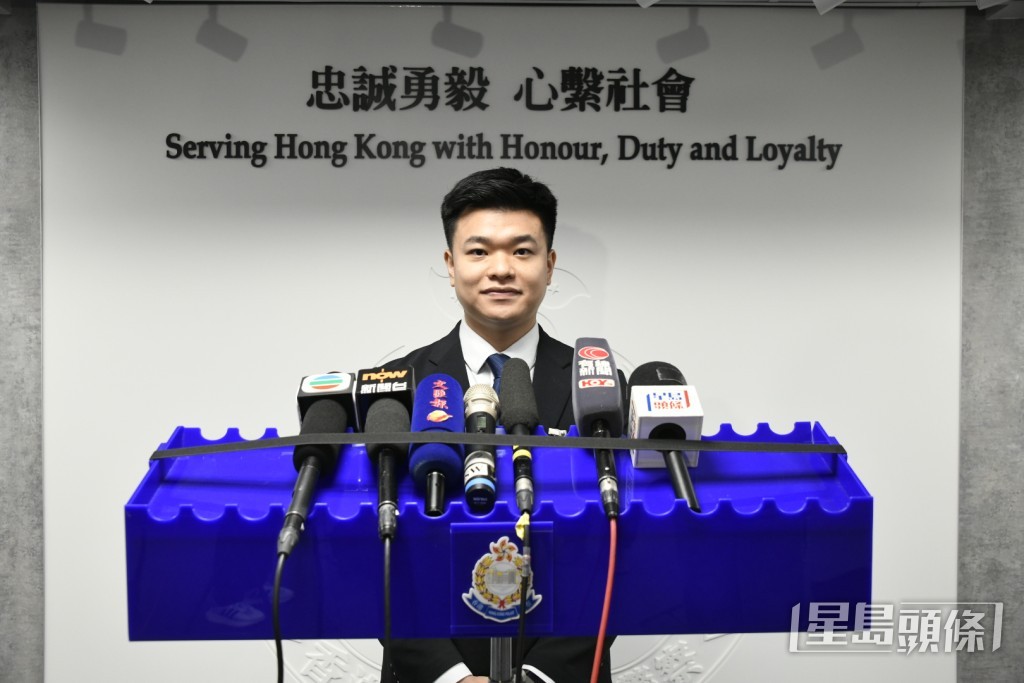 深水埗警區重案組高級督察梁偉軒交代案情。楊偉亨攝 深水埗警區重案組高級督察梁偉軒交代案情。楊偉亨攝