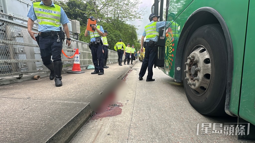 路旁遺下一條血路。 路旁遺下一條血路。