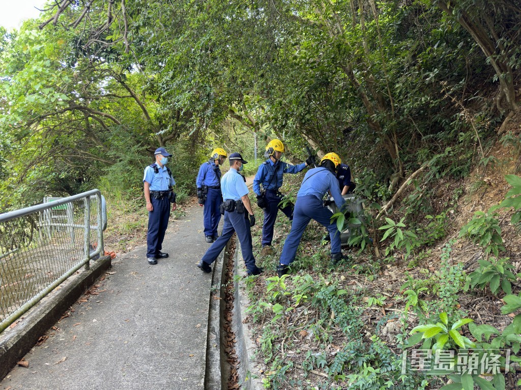 受傷馬騮由愛協帶走。梁國峰攝 受傷馬騮由愛協帶走。梁國峰攝