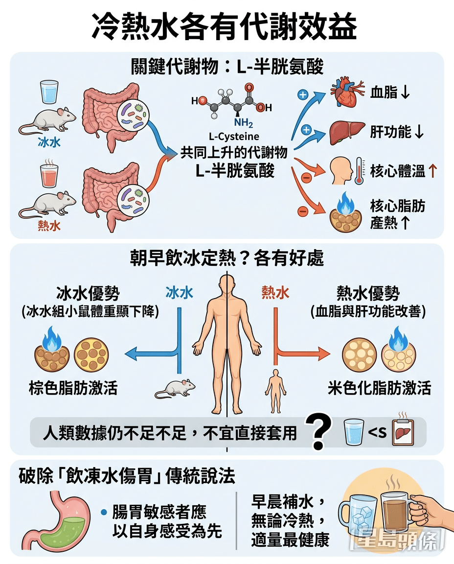 朝早第一杯水飲冰定熱?冰水熱水各有代謝效益 朝早第一杯水飲冰定熱?冰水熱水各有代謝效益