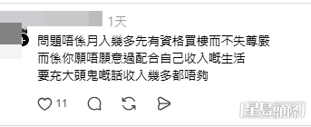 網民意見（帖文留言截圖）