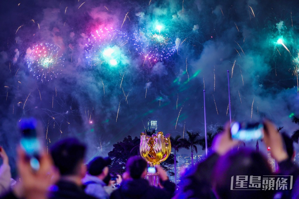 「馬到功成耀香江」馬年煙花匯演表演。 「馬到功成耀香江」馬年煙花匯演表演。