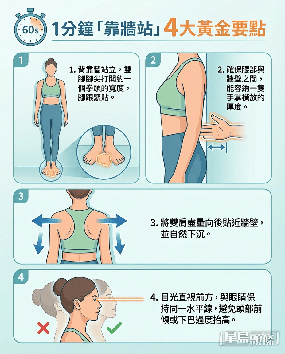1分钟「靠墙站」4大黄金要点