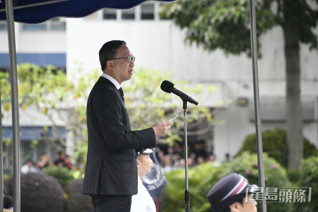 律政司司長林定國在典禮中致辭。