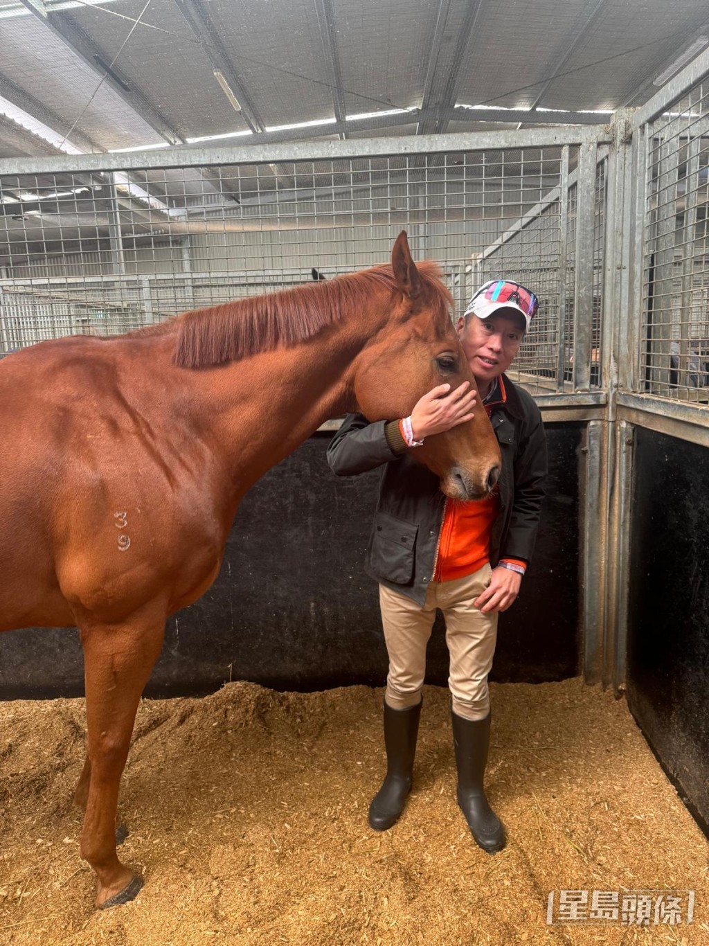 马主黄志航今年8月去澳洲马房探望「炯炯有神」。 马主黄志航今年8月去澳洲马房探望「炯炯有神」。