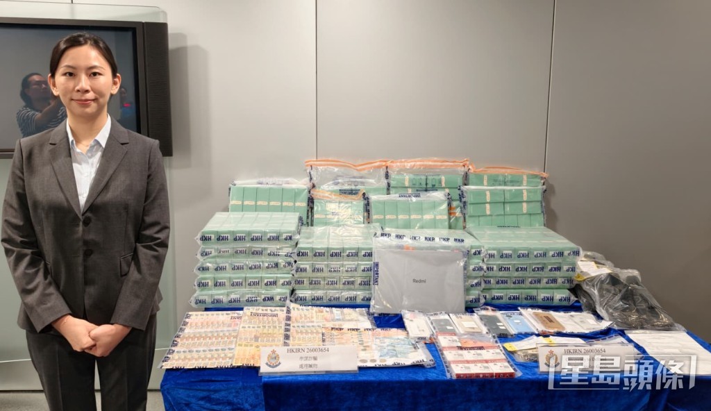 警方展示所得證物。黃文威攝 警方展示所得證物。黃文威攝