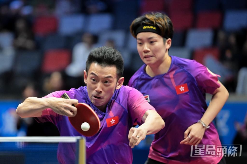 乒乓球混雙組合黃鎮廷、杜凱琹。 乒乓球混雙組合黃鎮廷、杜凱琹。