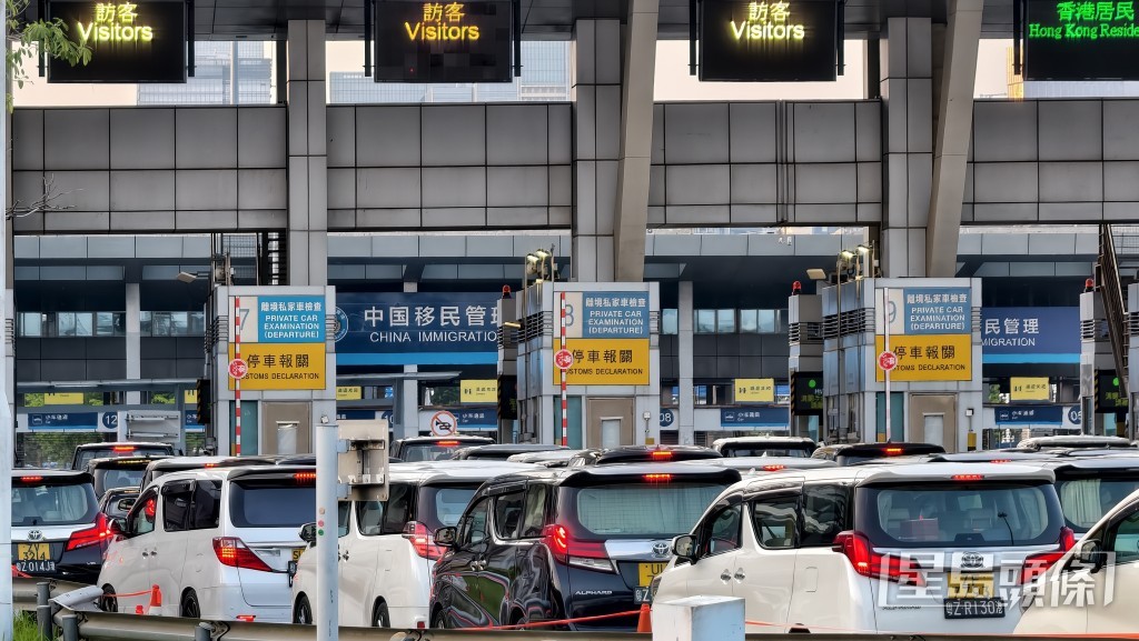 深圳灣口岸北上車流情況。