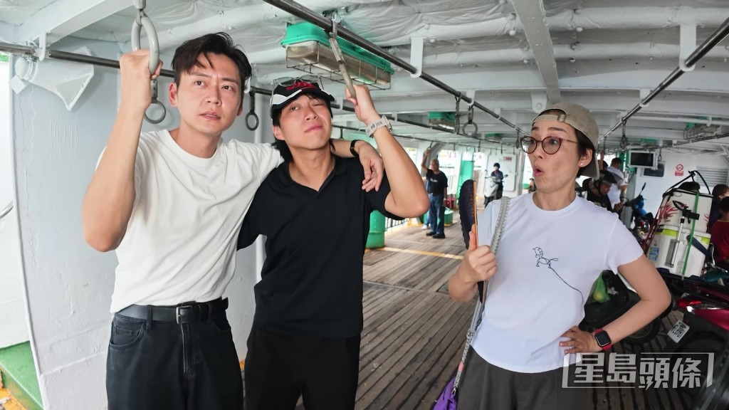 張振朗及吳業坤嘲江美儀做資深前輩。 張振朗及吳業坤嘲江美儀做資深前輩。