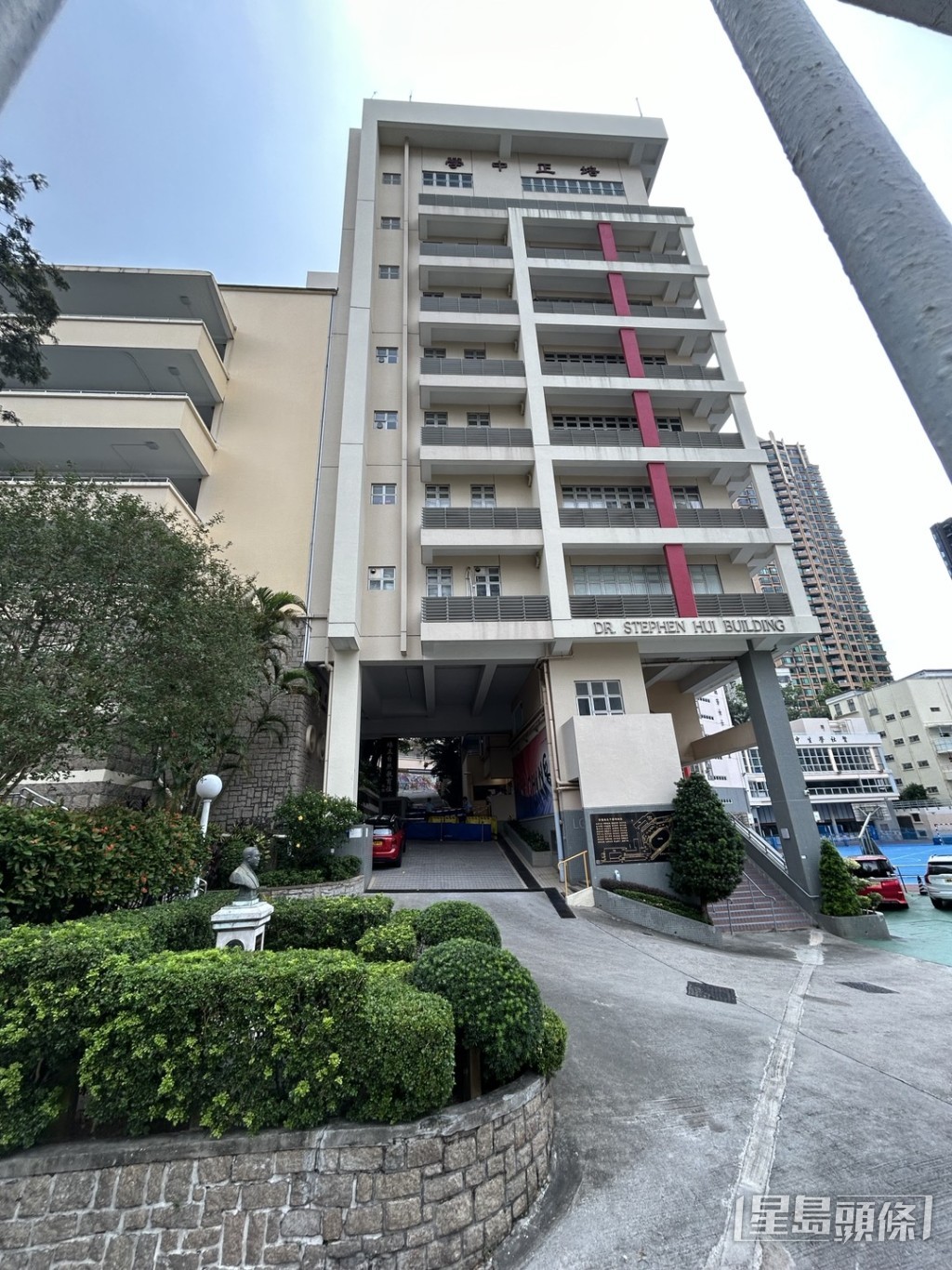 培正中學發生男生墮樓案。楊偉亨攝 培正中學發生男生墮樓案。楊偉亨攝