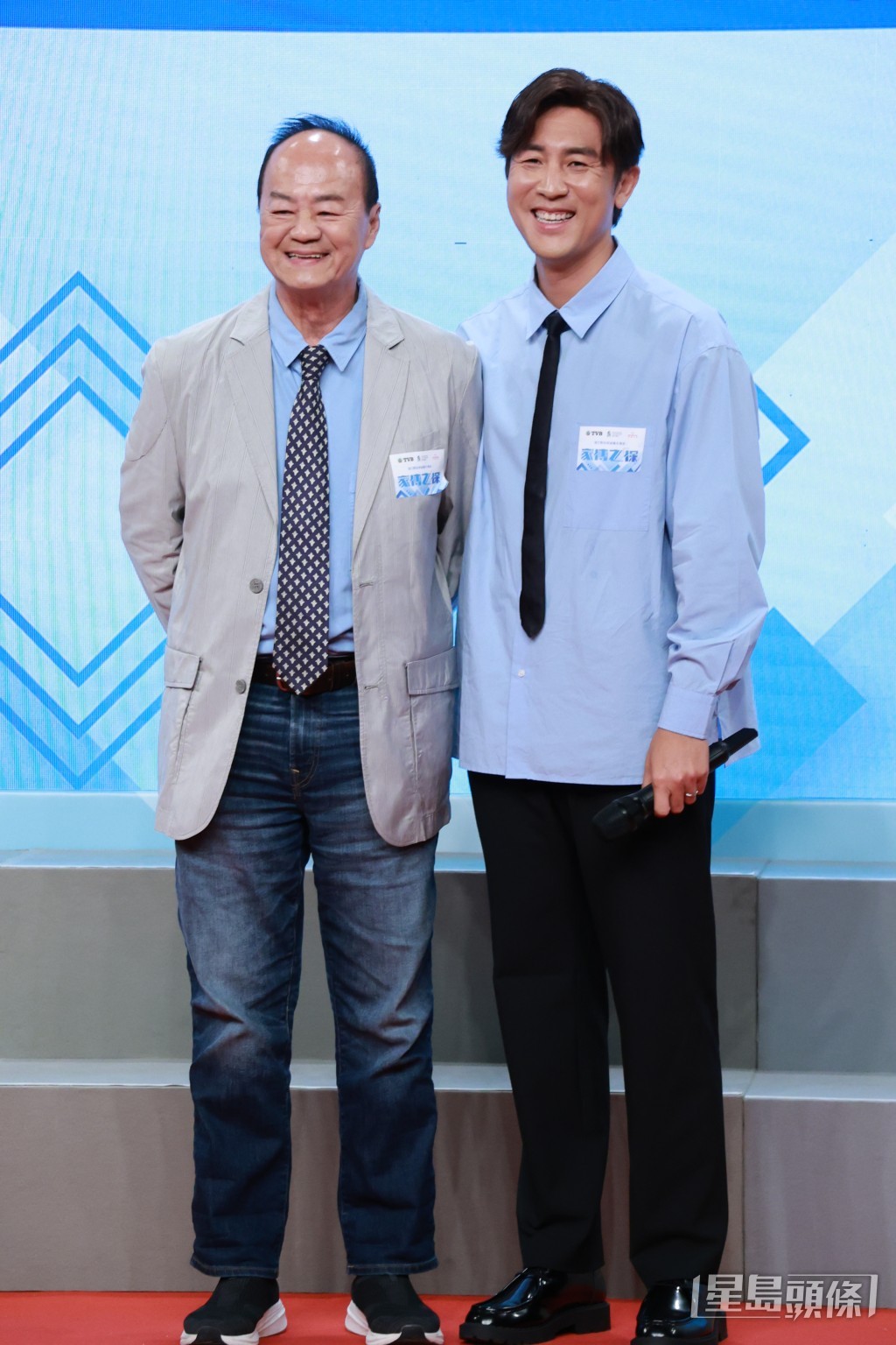 狄龍與譚俊彥父子同行，兩代型男的氣場依舊強大。