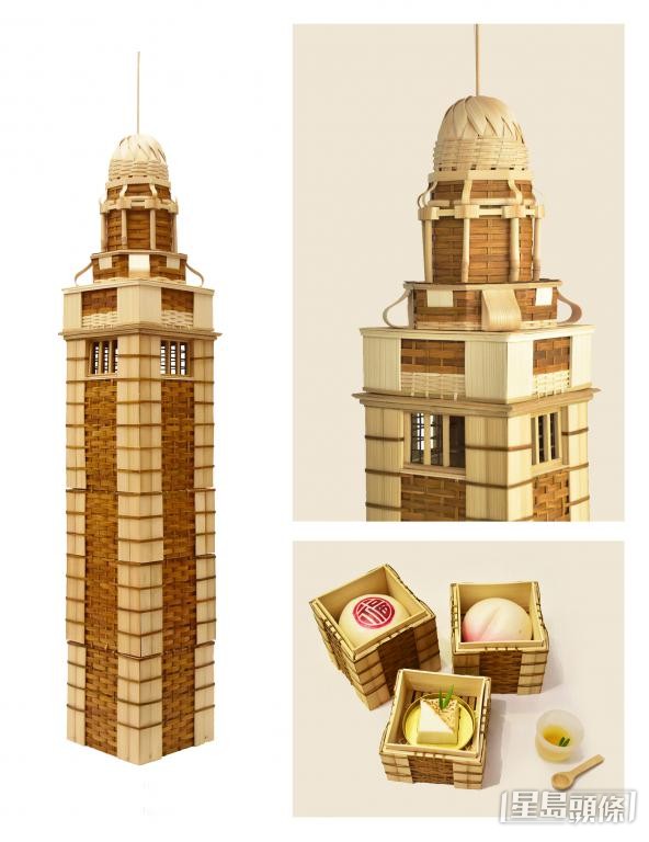 林嘉裕於2021年創作的首件蒸籠作品「鐘樓蒸籠」。 受訪者提供 林嘉裕於2021年創作的首件蒸籠作品「鐘樓蒸籠」。 受訪者提供