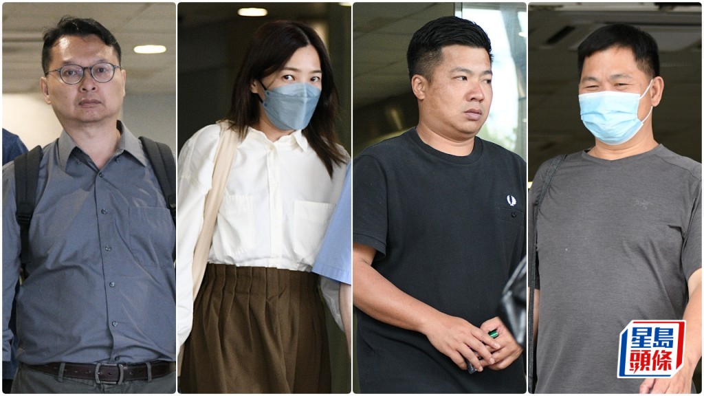 左起被告陈浩明、魏世美、罗仲声和蔡永昌。陈浩元摄