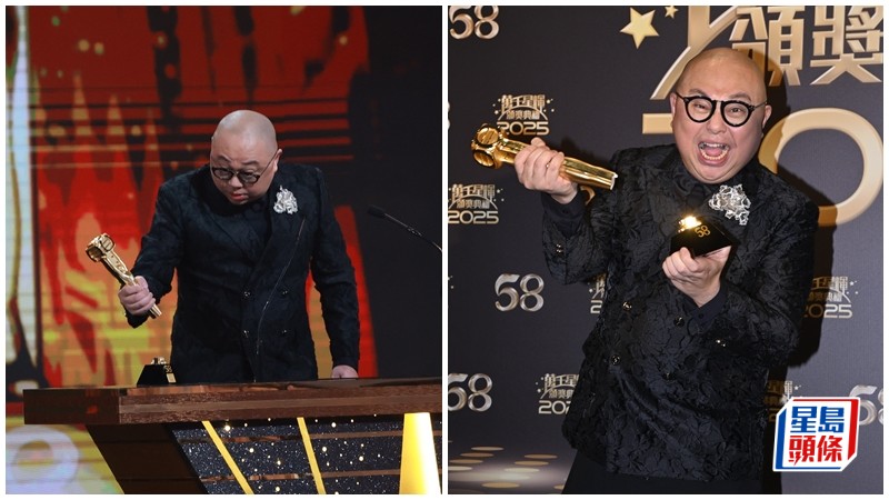 萬千星輝2025丨Bob林盛斌扑爆獎台下藝人反應爆笑  金人獎座身價曝光  網民：史上最強「爆獎」