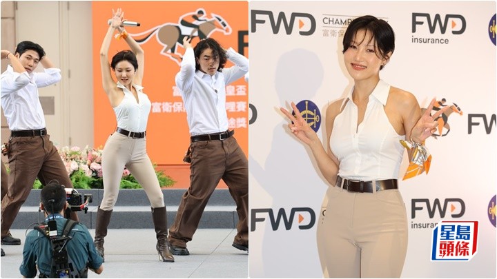 華莎登沙田馬場任開幕表演嘉賓  貼身上衣騷美好身段  來港最想睇夜景兼食刨冰