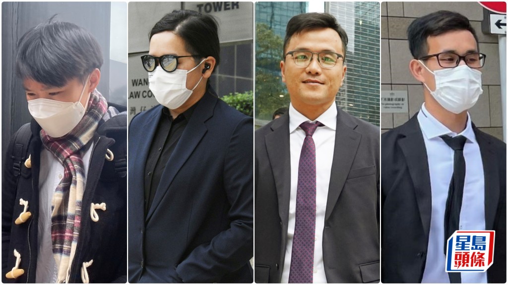 4名上訴人左起尹栢詩、龐雋詩、梁飛鵬及陳守業。資料圖片