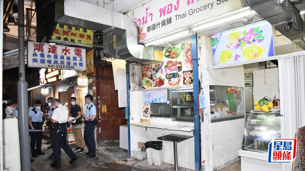 案中泰式串燒店當日遭人淋潑腐液，5人中招受傷，事後警方到場調查。資料圖片
