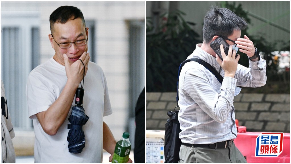左起被告朱劍輝與朱鑑賢同告罪脫。何健勇攝/資料圖片