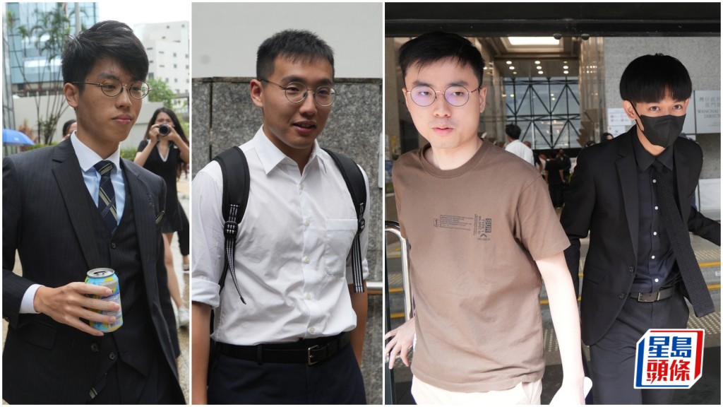 被告(左起)張敬生、郭永皓、容頌禧和杜林丞亨。吳艷玲攝