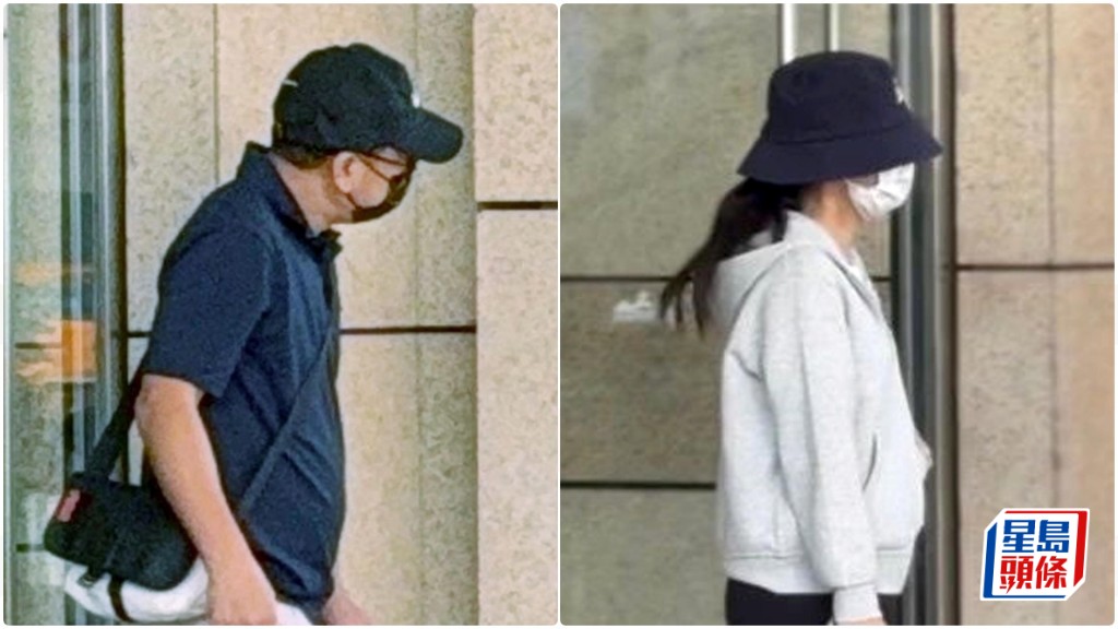 左起宏业董事侯华建与鸿毅董事妻子钟素芬续准保释候讯。黄巧儿摄