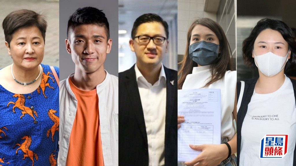 由左至右黄碧云、邹家成、林卓廷、何桂蓝及余慧明等10人向终审法院申请上诉许可。资料图片