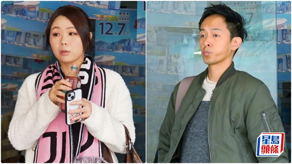 女被告梁瑞盈(左)認罪判監3個月、緩刑2年。男被告周恒業否認控罪候審。葉偉豪攝