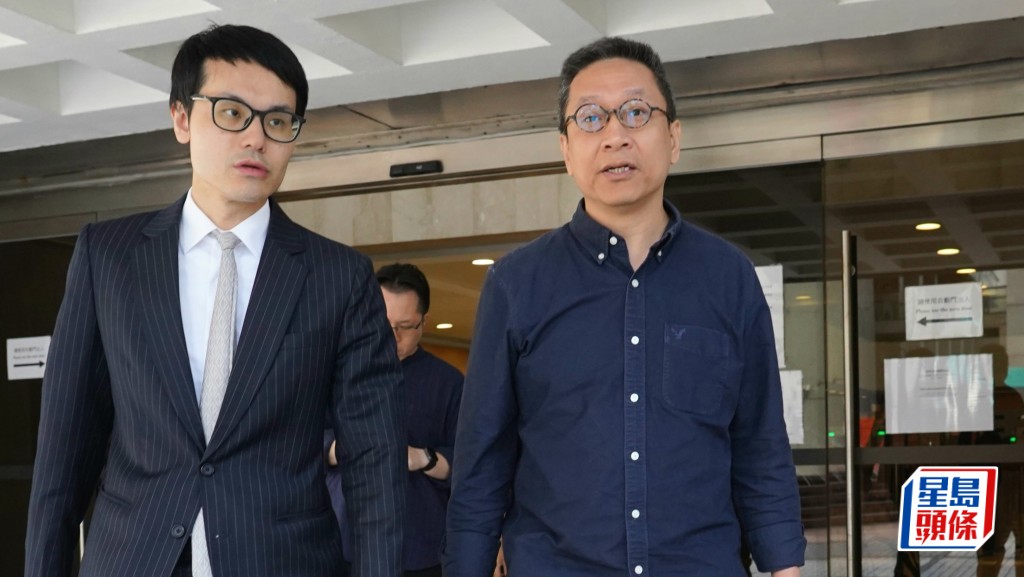 潘焯鴻(右)遲交書面陳詞,令法庭未及細閱內容,判刑需再押後至本月25日。葉偉豪攝
